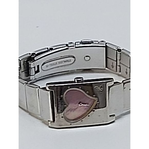 Anne Klien pink & silver heart watch - Picture 1 of 8